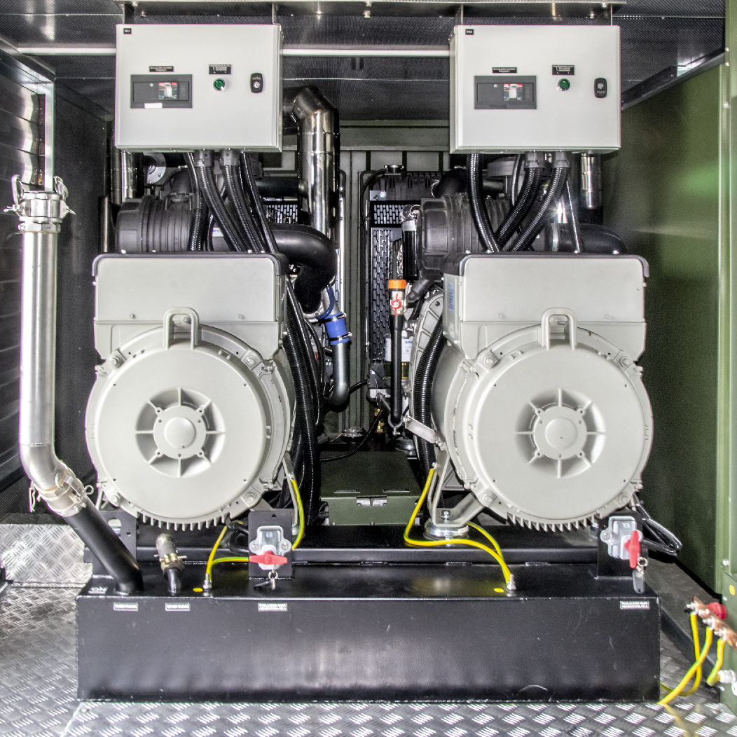 Kontenerowa Elektrownia Polowa KEP 2x85 - Przedział zespołów prądotwórczych