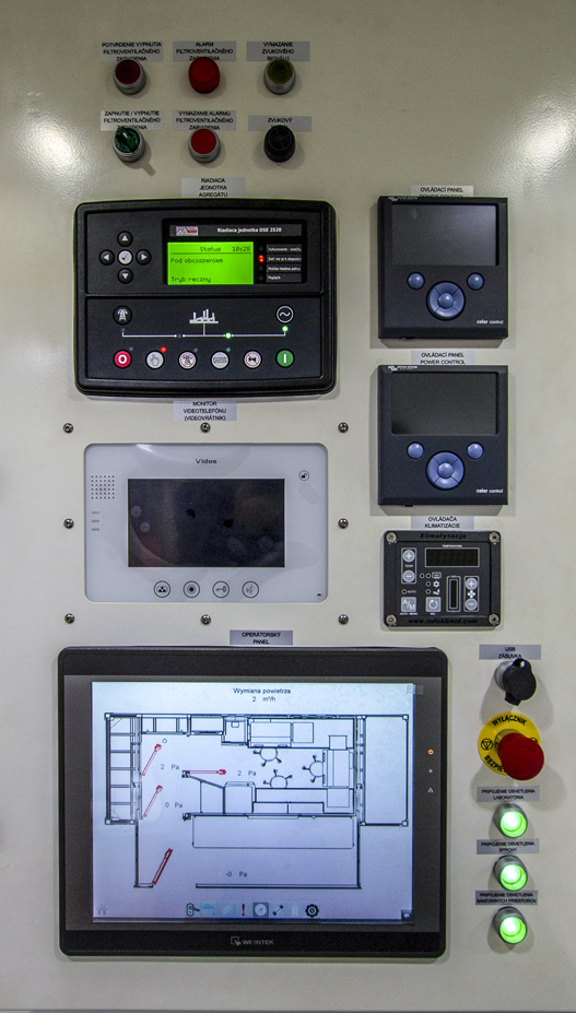 KMLI - Kontenerowe Mobilne Laboratorium Identyfikacyjne - Panel sterowania