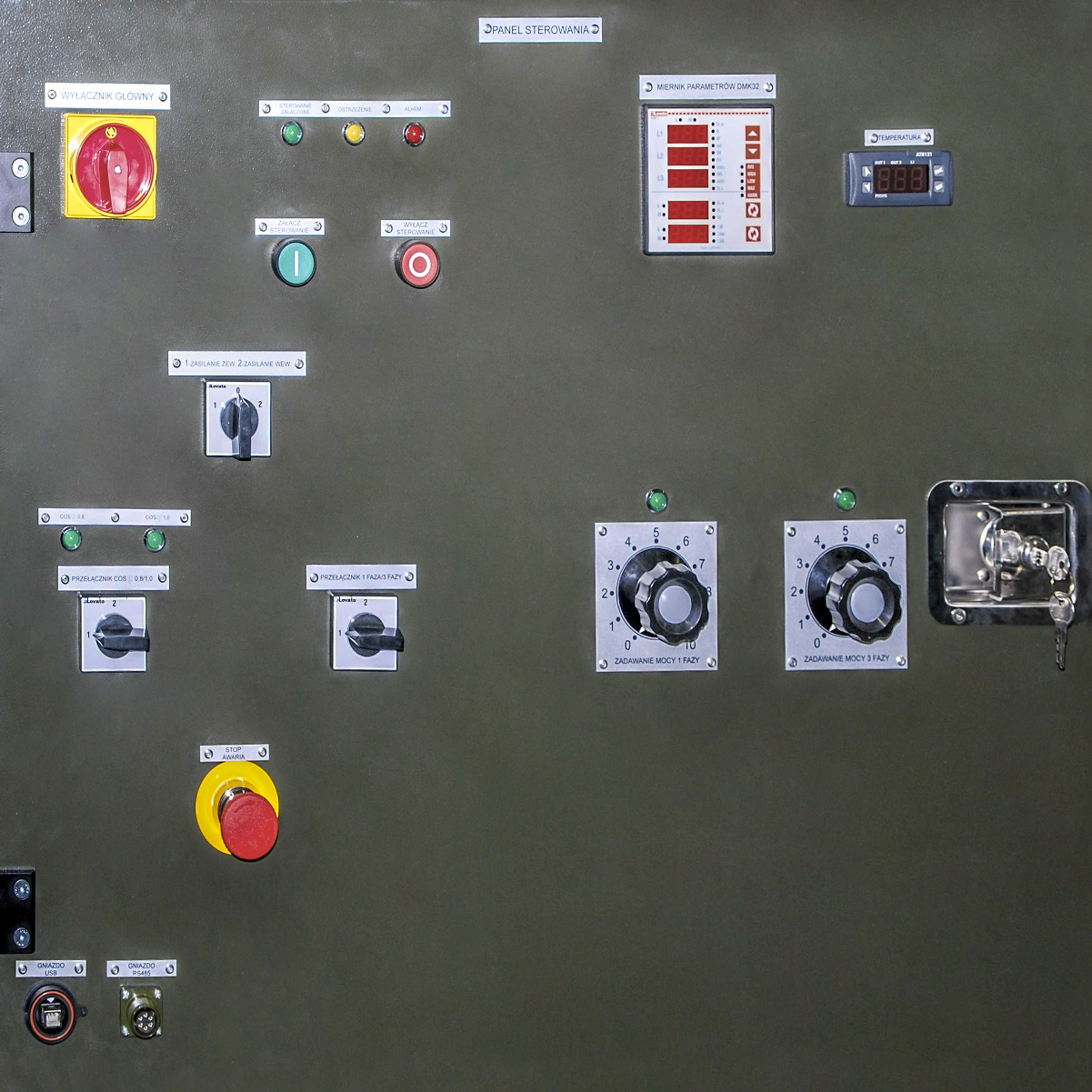 Obciążnica rezystancyjno-reaktancyjna ORR 40 - Panel sterujący