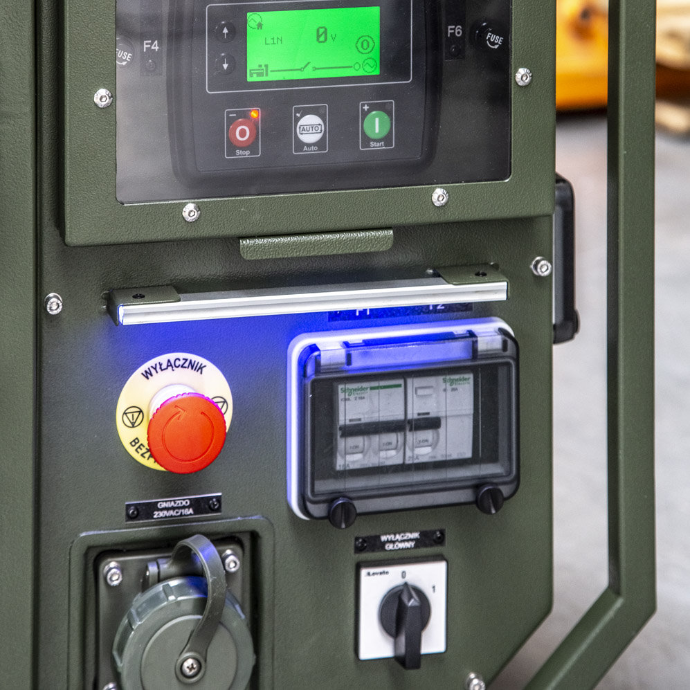 Zespół prądotwórczy ZPP 2.5 DJEO - Podświetlenie panelu generatora